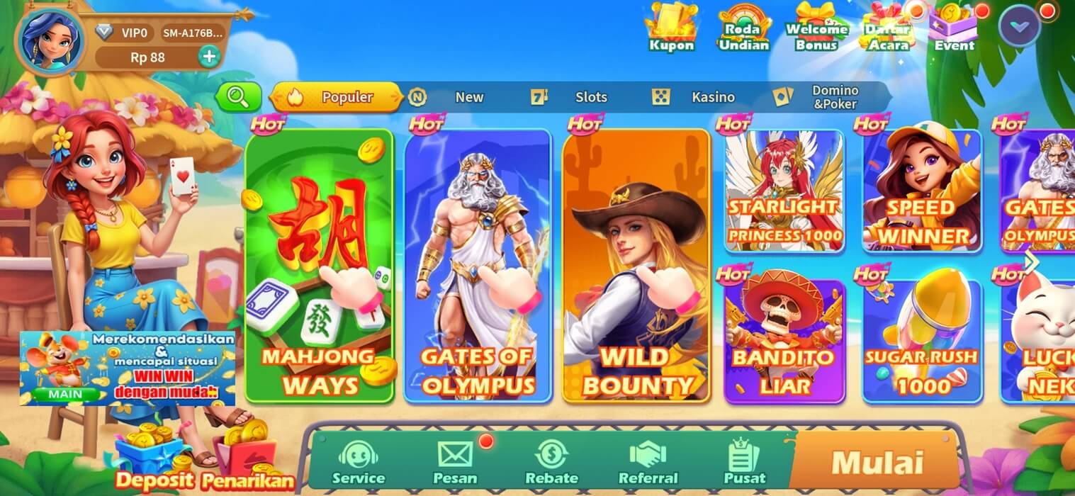 Screenshot AT777 APK: Game Kasino dengan Slot, Poker, dan Blackjack